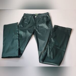 Miss Sixty Y2K Green Shiny Bootcut Pants Size 27
